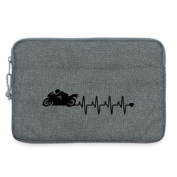 Motorrad - Laptoptasche 13" - Grau meliert - Vorne
