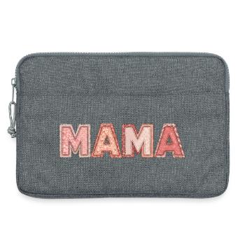 Mama Patchwork Shirt für Mütter - Laptoptasche 13" - Grau meliert - Vorne