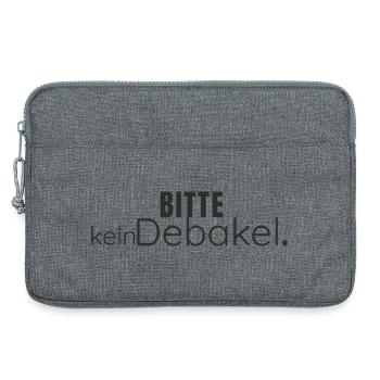 Bitte kein Debakel – Humorvolles Statement Design - Laptoptasche 13" - Grau meliert - Vorne