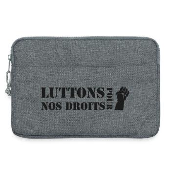 Luttons pour nos Droits ! - Sacoche pour ordinateur portable 13 pouces - gris chiné - Devant