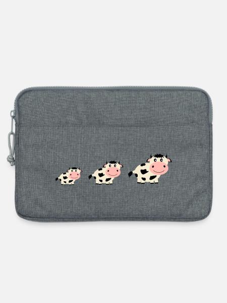 Kuh Kühe Comic - Laptoptasche 13" - Grau meliert