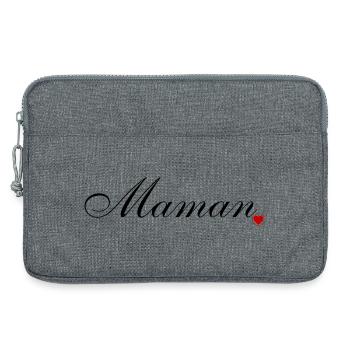 Maman et coeur. Amour pour maman - Sacoche pour ordinateur portable 13 pouces - gris chiné - Devant