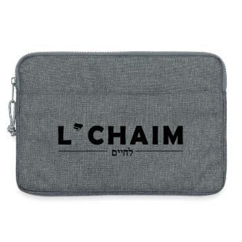 L’chaïm, à la vie - Sacoche pour ordinateur portable 13 pouces - gris chiné - Devant