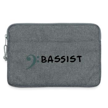 Je joue de la basse - Je suis bassiste - Sacoche pour ordinateur portable 13 pouces - gris chiné - Devant