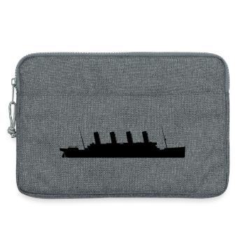 Titanic Silhouette Schiff Design Minimalistisch - Laptoptasche 13" - Grau meliert - Vorne