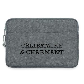 Célibataire et Charmant  - Sacoche pour ordinateur portable 13 pouces - gris chiné - Devant