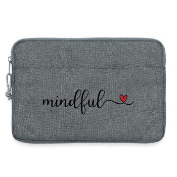 Achtsames niedliches Design mit Herz - Laptoptasche 13" - Grau meliert - Vorne