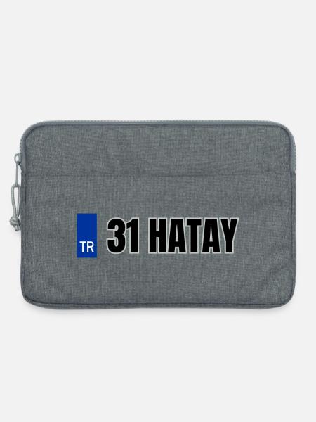31 Hatay Kennzeichen | Türkisches Kennzeichen - Laptoptasche 13" - Grau meliert