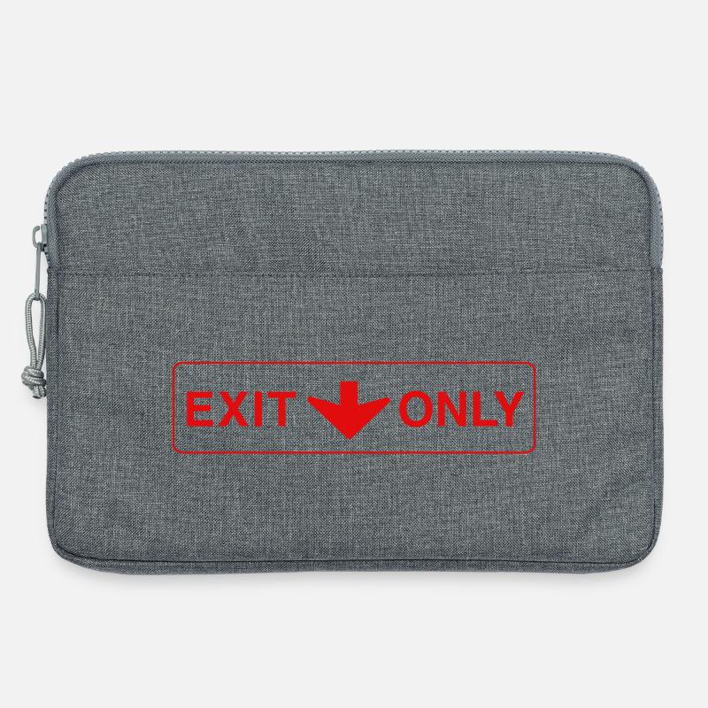 Exit Only - funny gift - Laptop bag 13" - heather grey