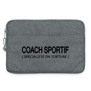 Coach sportif humour - Sacoche pour ordinateur portable 13 pouces - gris chiné - Devant