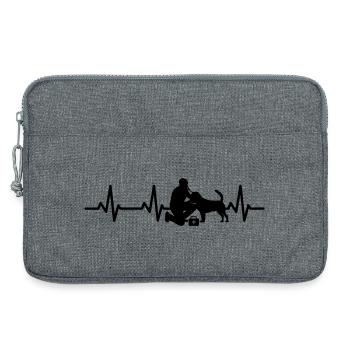 Tierarzt EKG Herzlinie - Laptoptasche 13" - Grau meliert - Vorne