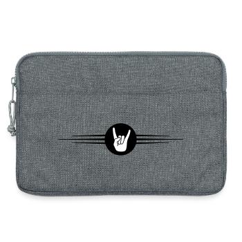 Ligne d’icônes de main de groupe - Sacoche pour ordinateur portable 13 pouces - gris chiné - Devant