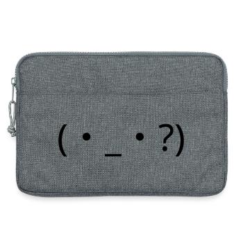 Emote confuse (・_・ ?) Point d’interrogation - Sacoche pour ordinateur portable 13 pouces - gris chiné - Devant