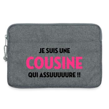 Onkel / Tante / Vetter / Cousin / Kusine - Laptoptasche 13" - Grau meliert - Vorne