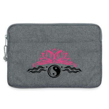 Lotus mit Yin & Yang Symbol - Laptoptasche 13" - Grau meliert - Vorne