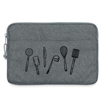 Küche, kochen, Utensilien - Laptoptasche 13" - Grau meliert - Vorne