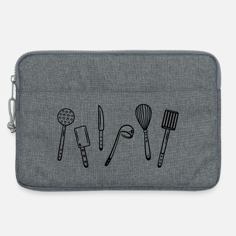Küche, kochen, Utensilien - Laptoptasche 13" - Grau meliert