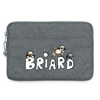 Briard Comic Font - Dog - Dogs - Laptop bag 13" - heather grey - Front