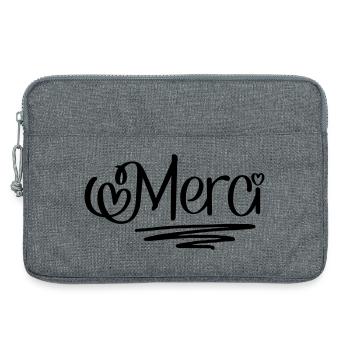 Merci - Laptoptasche 13" - Grau meliert - Vorne