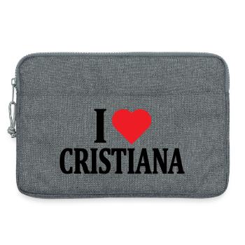 T-Shirt Ich liebe Cristiana T-Shirt Geschenkidee - Laptoptasche 13" - Grau meliert - Vorne