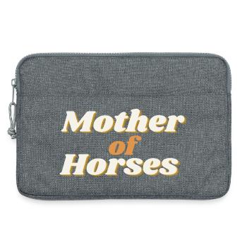 ! Mère des chevaux - Mutter von Pferden - Sacoche pour ordinateur portable 13 pouces - gris chiné - Devant