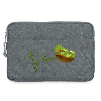Niedliches Reptil Herzschlag Maskottchen - Laptoptasche 13" - Grau meliert - Vorne
