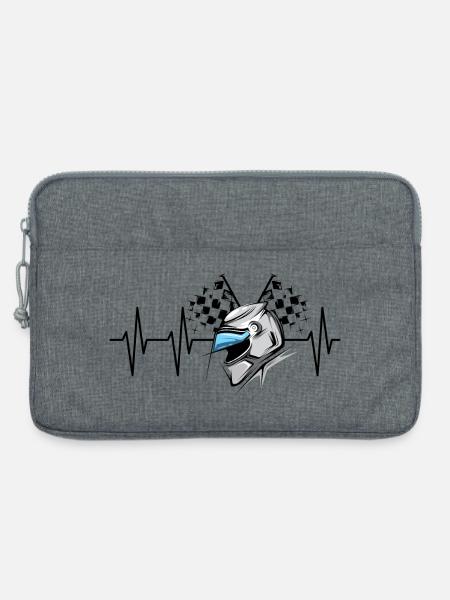 racing Helm puls Motorsport Herzschlag Symbol Helm - Laptoptasche 13" - Grau meliert
