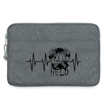 Pompier héros pulsation de pouls icône de pompier - Sacoche pour ordinateur portable 13 pouces - gris chiné - Devant