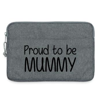 Fière d'être Maman - Fête des mères - Sacoche pour ordinateur portable 13 pouces - gris chiné - Devant