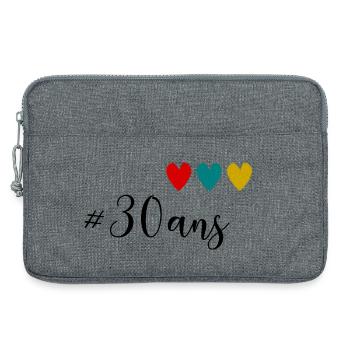 30. 30 YEARS. 30th ANNIVERSARY. 30 YEARS ANNIVERSARY. - Laptop bag 13" - heather grey - Front
