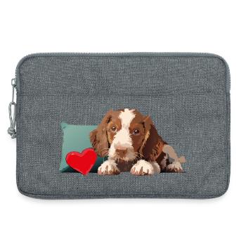 Welpe - Pepe unser kleiner Hund - Laptoptasche 13" - Grau meliert - Vorne