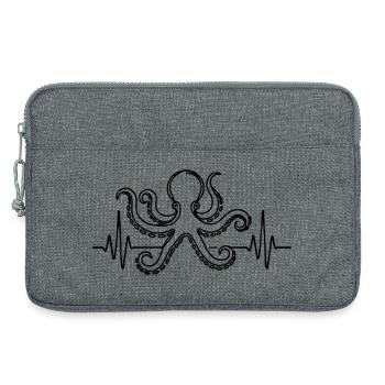 Oktopus Heartbeat | Mind . Ocean . Nature - Laptoptasche 13" - Grau meliert - Vorne