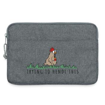 trying to hendl this Spruch Huhn Henne Hahn - Laptoptasche 13" - Grau meliert - Vorne