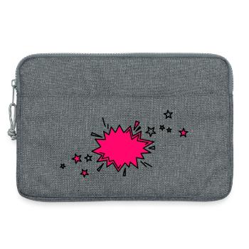 Comic Element in schwarz und pink - Laptoptasche 13" - Grau meliert - Vorne