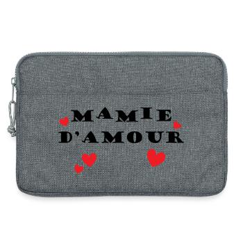 Oma der Liebe - Laptoptasche 13" - Grau meliert - Vorne