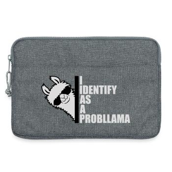 Je m’identifie comme un probllama Cool Lama Problem Spruch - Sacoche pour ordinateur portable 13 pouces - gris chiné - Devant