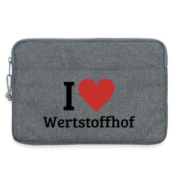 I love recycling center - Laptop bag 13" - heather grey - Front