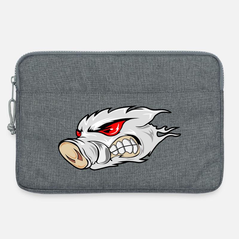 Fiery Boar Head Emblem - Laptop bag 13" - heather grey