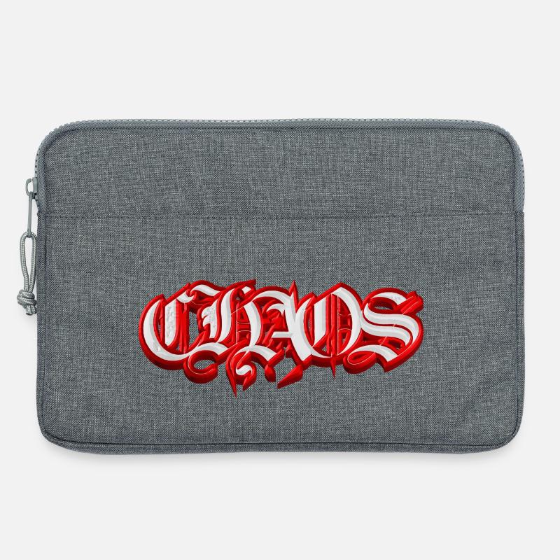 CHAOS – Gothic Fraktur 3D Typography  - Laptoptasche 13" - Grau meliert