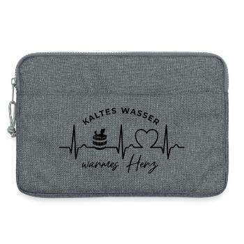 Kaltes Wasser, warmes Herz, Eisbaden, EKG, Puls - Laptop bag 13" - heather grey - Front