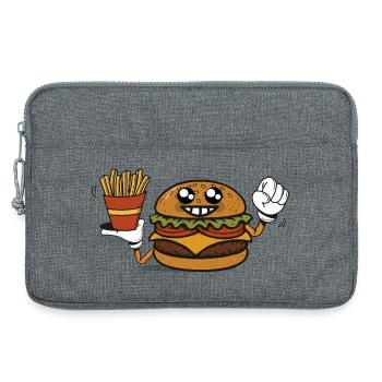 Burger Hero mit Pommes frites - Laptoptasche 13" - Grau meliert - Vorne