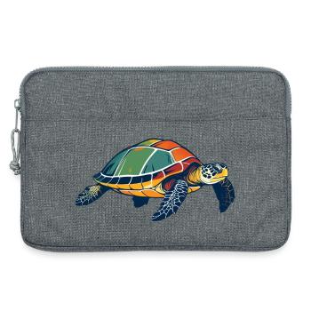 Colorful Sea Turtle Pop Art - Laptop bag 13" - heather grey - Front