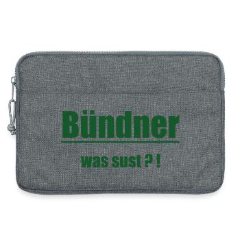 Bündner Wortwitz Grün Graphic - Laptoptasche 13" - Grau meliert - Vorne