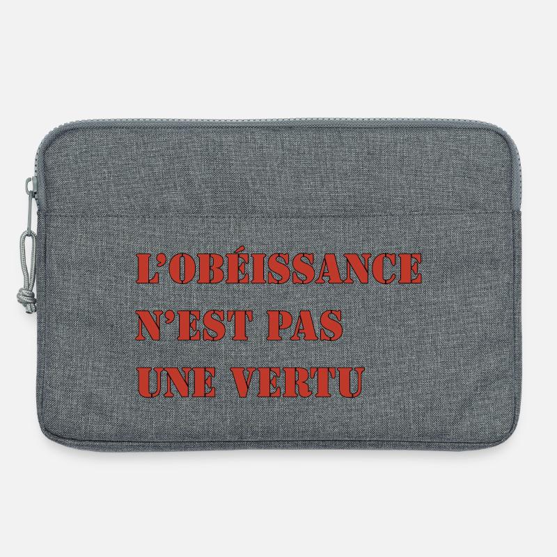 OBEDIENCE IS NOT A VIRTUE - Laptop bag 13" - heather grey