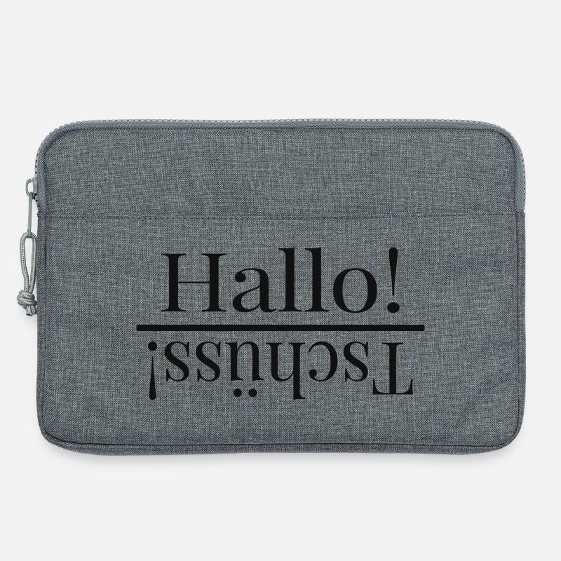 Hello – Funny Mirrored Typography Design - Laptop bag 13" - heather grey