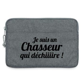 Je suis un chasseur qui déchire - Sacoche pour ordinateur portable 13 pouces - gris chiné - Devant
