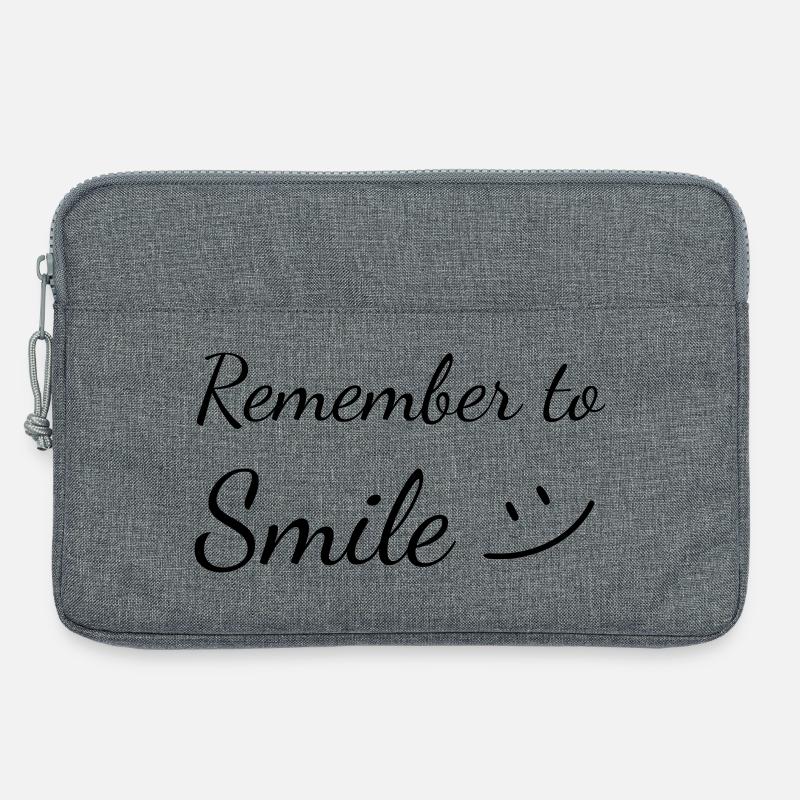 Remember to Smile - Laptop bag 13" - heather grey