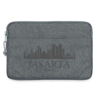Jakarta Indonésie, ligne d’horizon de Jakarta - Sacoche pour ordinateur portable 13 pouces - gris chiné - Devant
