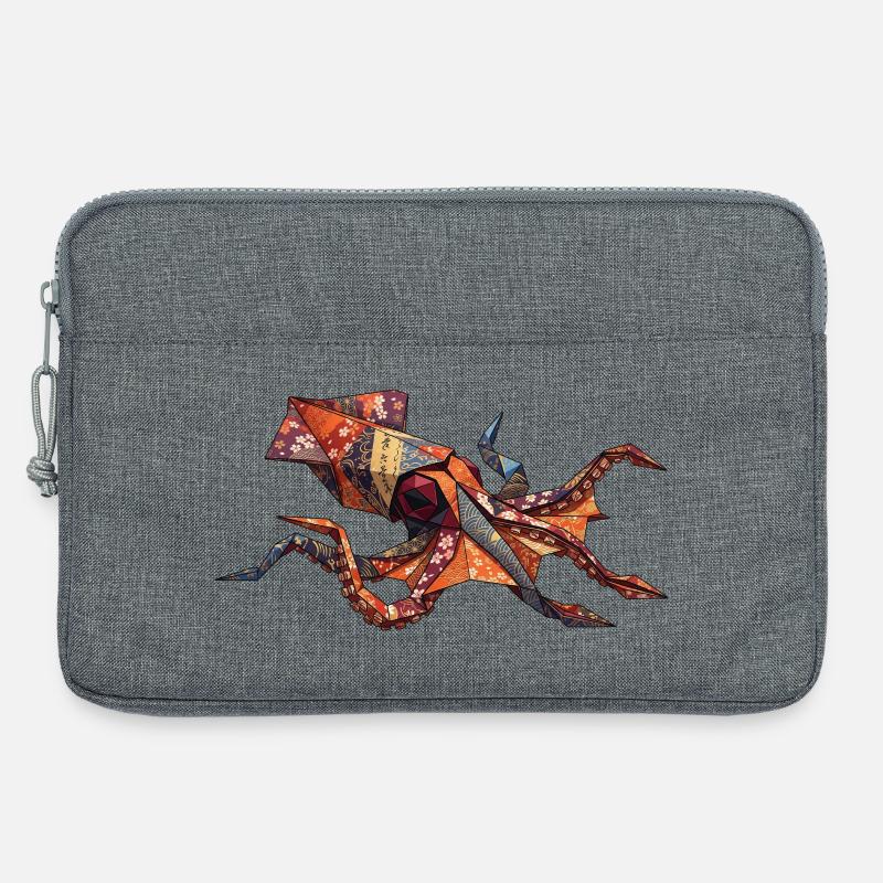 Origami-Krabben-Patchwork - Laptoptasche 13" - Grau meliert
