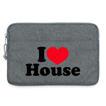 J’aime la maison - Sacoche pour ordinateur portable 13 pouces - gris chiné - Devant